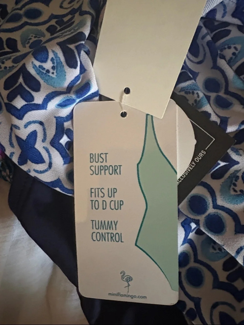 Woman’s  Blue Patterned Ruffle Tankini Swim Set - Picture 9 of 9